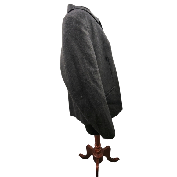 ❤️ WOMEN'S TALBOTS ZIP UP BLAZER / JACKET SIZE 14 - CHARCOAL GRAY - 100% WOOL ❤️ - Picture 2 of 12